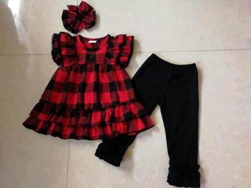 Buffalo Ruffle Legging Set with matching headband