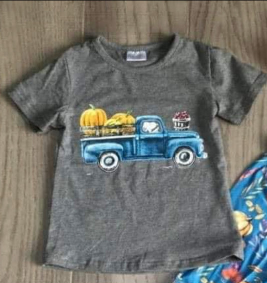 Pumpkin in Truck Boys shirt