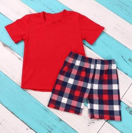 Boys Red White and Blue short set