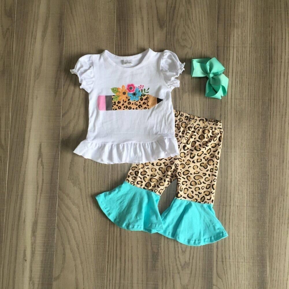 Back to school leopard print Capri set