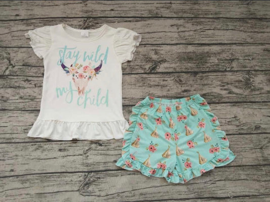 Stay Wild My Child Shorts Set